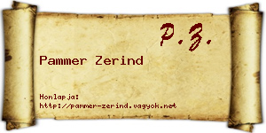 Pammer Zerind névjegykártya
